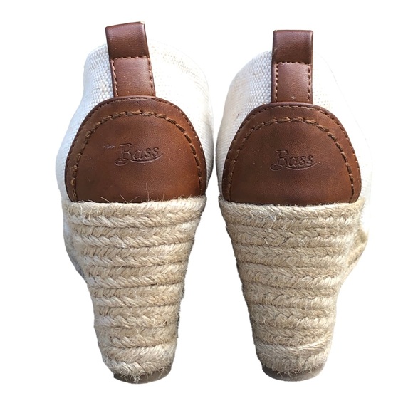 GH Bass Womens Kaitlyn Espadrille Wedge Heel Sz 8.5 M Ivory/Brown Shoes - Picture 14 of 15